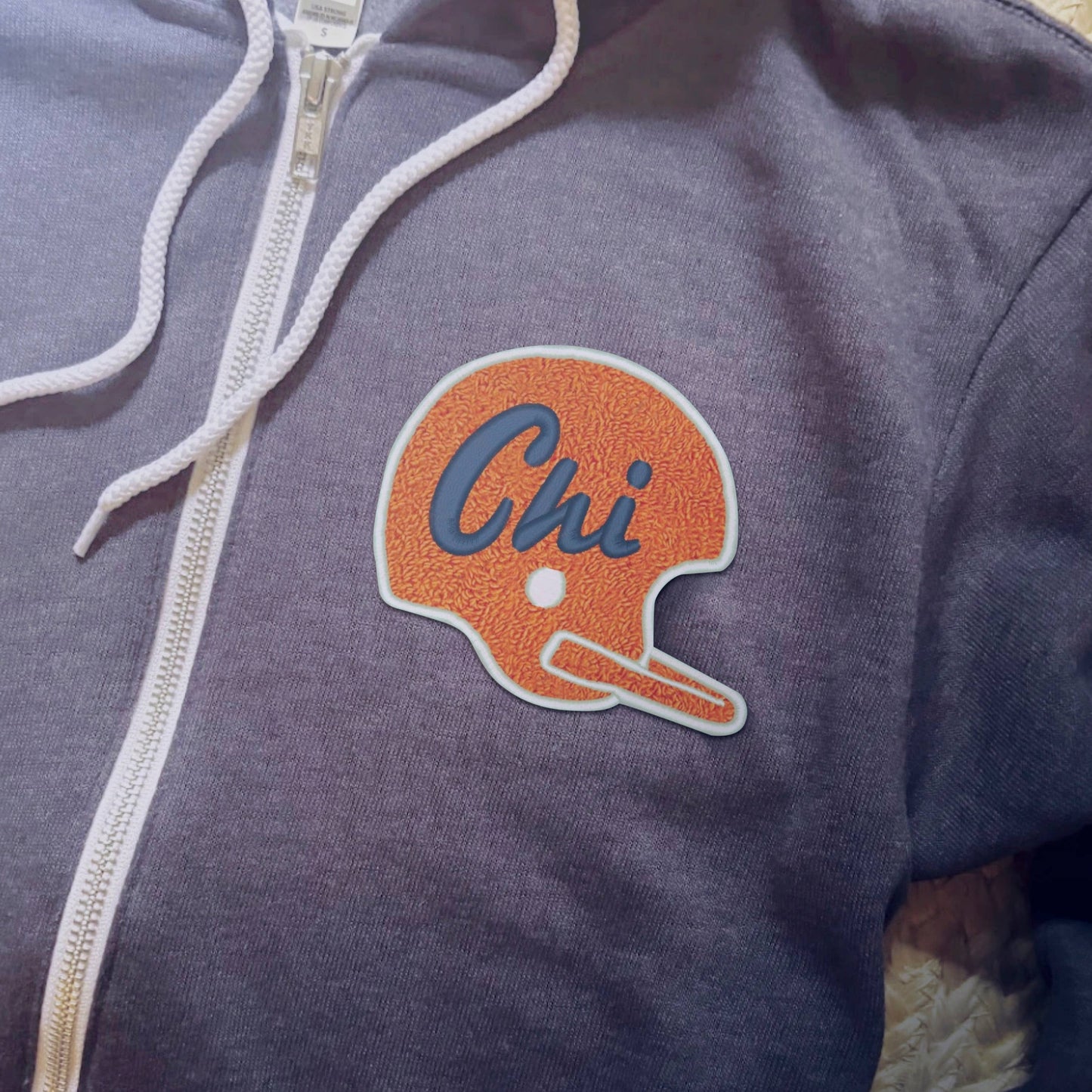 Chicago Football Patch Zip-Up Hoodie
