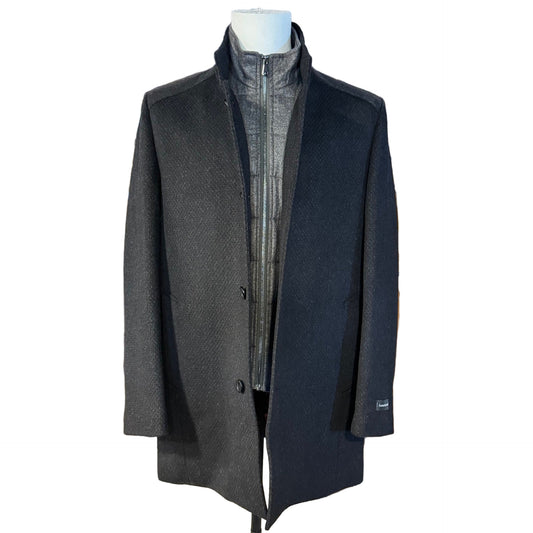 The Crafted Stag Supply Black Wool Overcoat