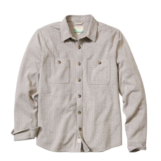 Marine Layer Grey Railroad Pacifica Stretch Twill Overshirt
