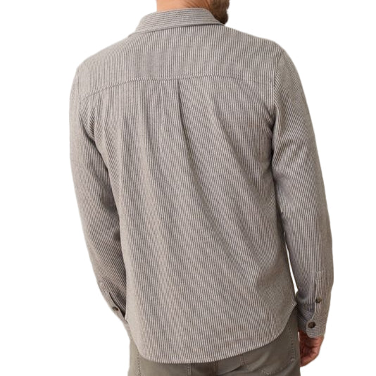 Marine Layer Grey Railroad Pacifica Stretch Twill Overshirt