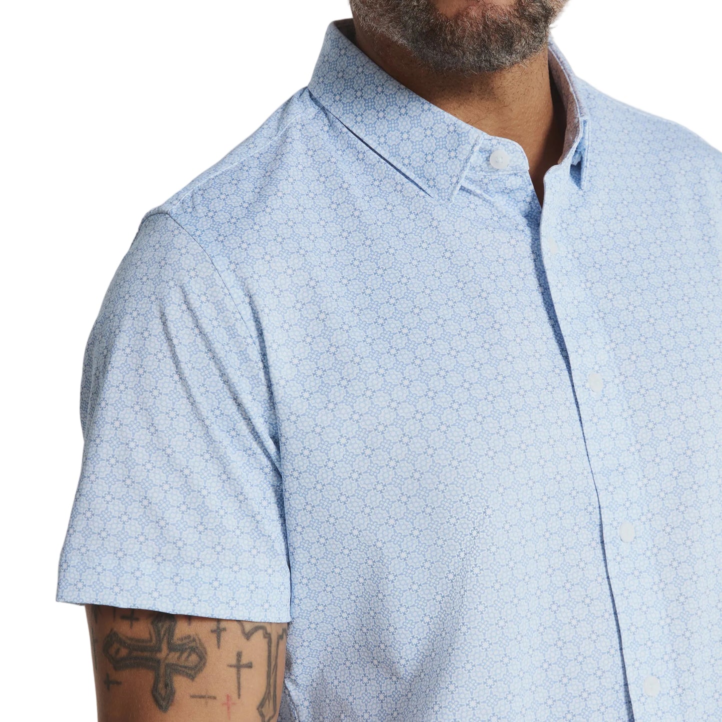 7 Diamonds Light Blue Orion Short Sleeve Shirt