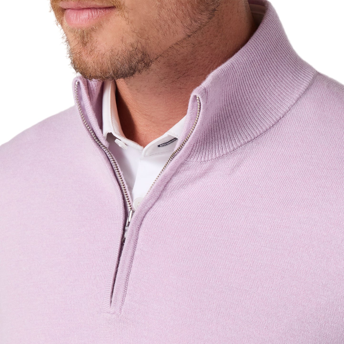 Mizzen+Main Lavender Heritage Quarter Zip Sweater