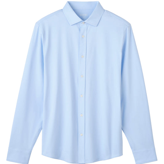 Rhone Blue Semi Spread Collar Commuter Shirt