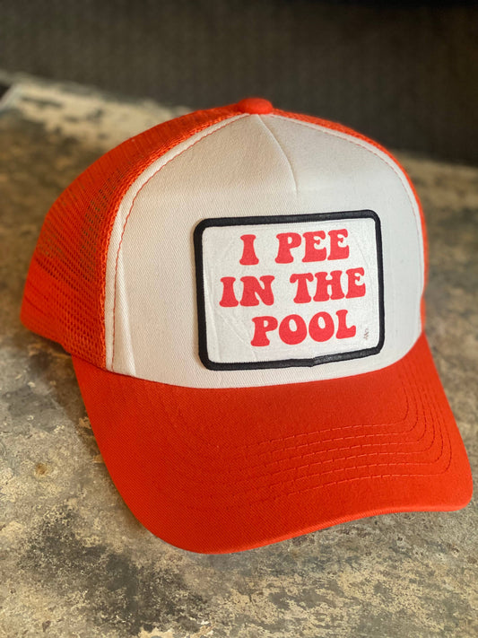 I Pee in the Pool Hat (Black and White)