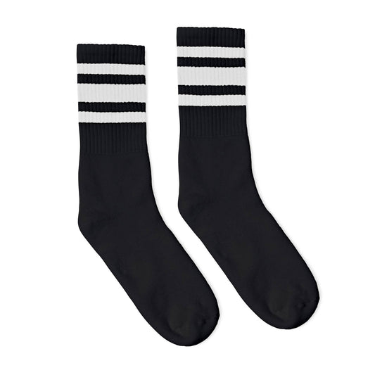 Socco White Striped Socks | Black