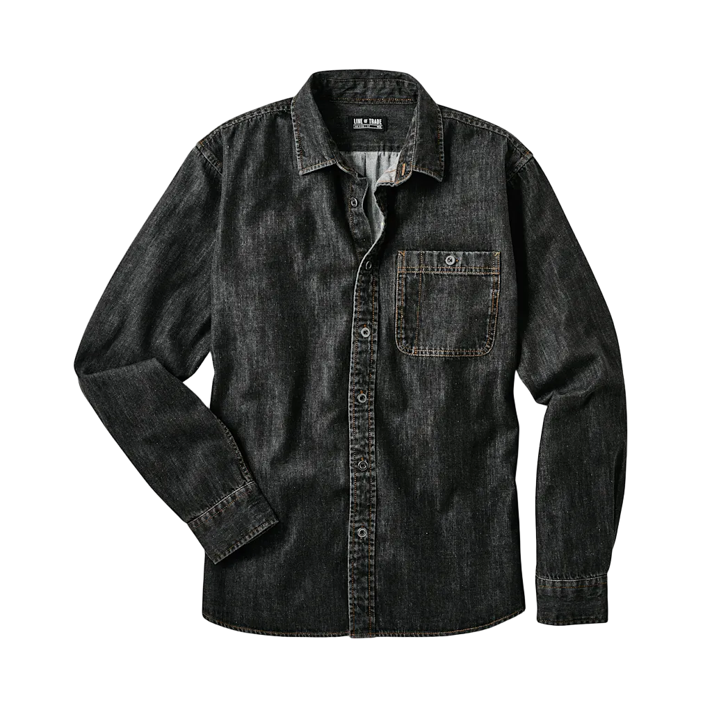 Foundry Washed Black Denim Shirt