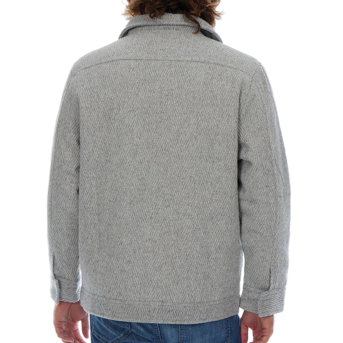 Kane Grey Textured Zip Up Wool Cargo Pocket Jacket