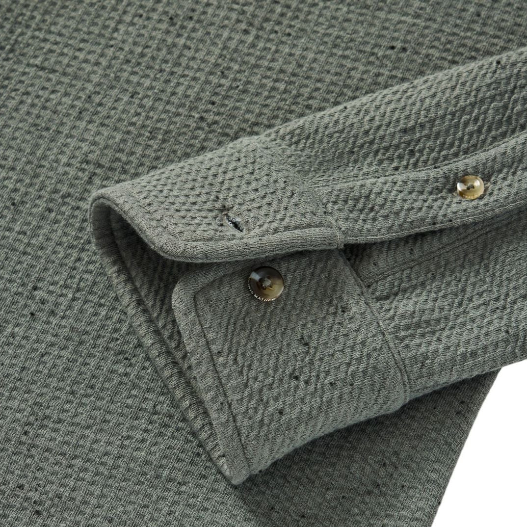 TravisMathew Olive Cloud Waffle Button Up