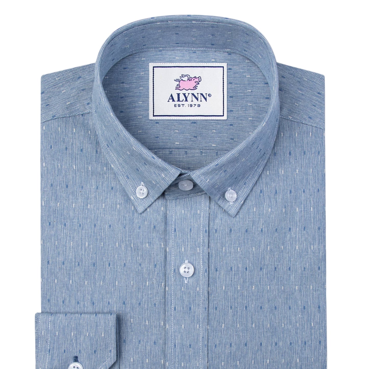 Alynn Mason Blue Untuckable Casual Fit Dress Shirt