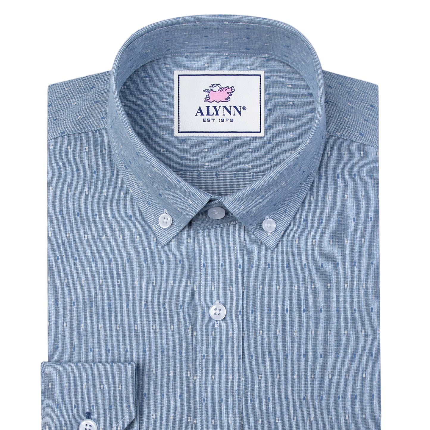 Alynn Mason Untuckable Slim Fit Blue Dress Shirt