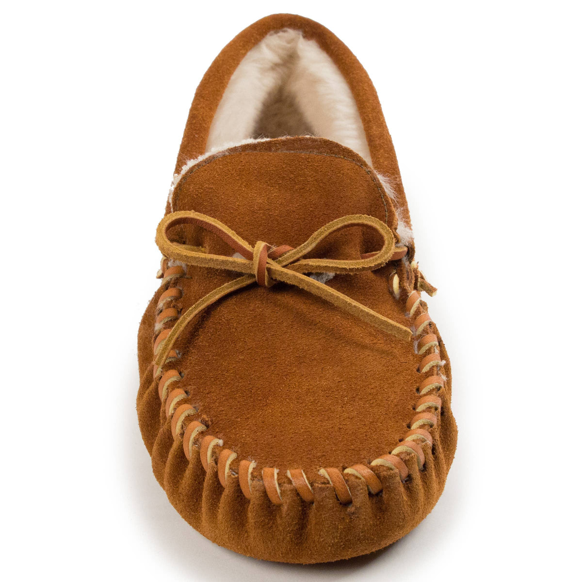 Suede Faux Fur Lined Softsole Moccasin Slipper