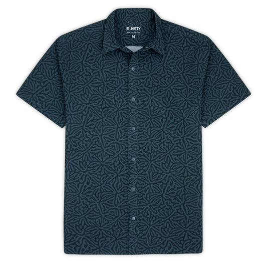 Jetty Navy Sandspit Tech Woven Shirt