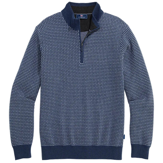 Vineyard Vines Nautical Navy Boathouse Birdseye Quarter-Zip