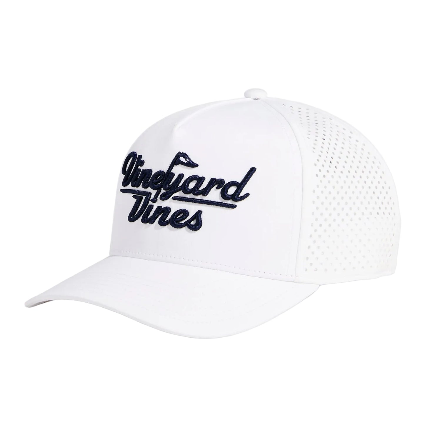 Vineyard Vines White Golf Logo Hi-Pro Performance Trucker Hat