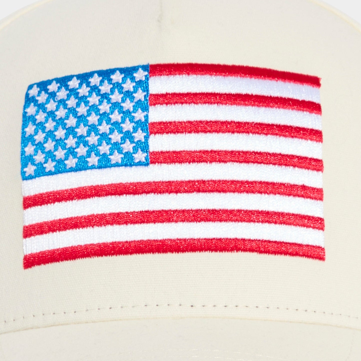 Vineyard Vines Marshmallow High Profile American Flag Trucker Hat