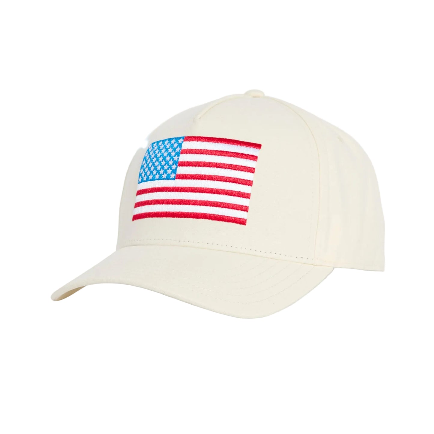 Vineyard Vines Marshmallow High Profile American Flag Trucker Hat
