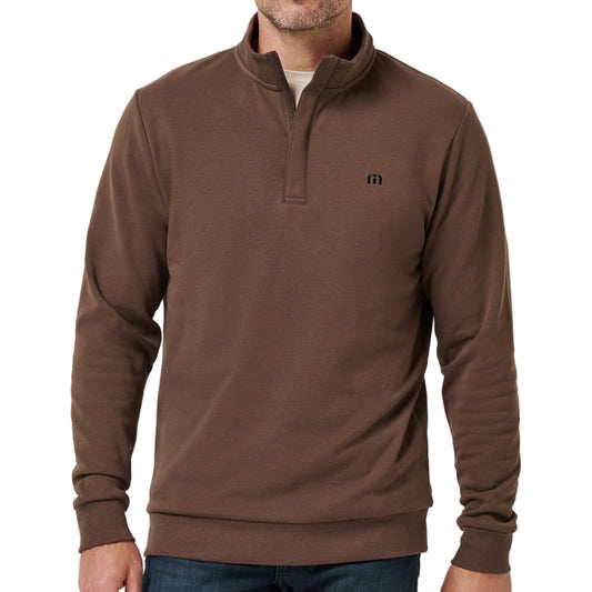 TravisMathew Maple Chocolate Brown Quarter Zip