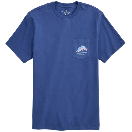 Vineyard Vines Moonshine Flag Red Fish Short-Sleeve Pocket Tee