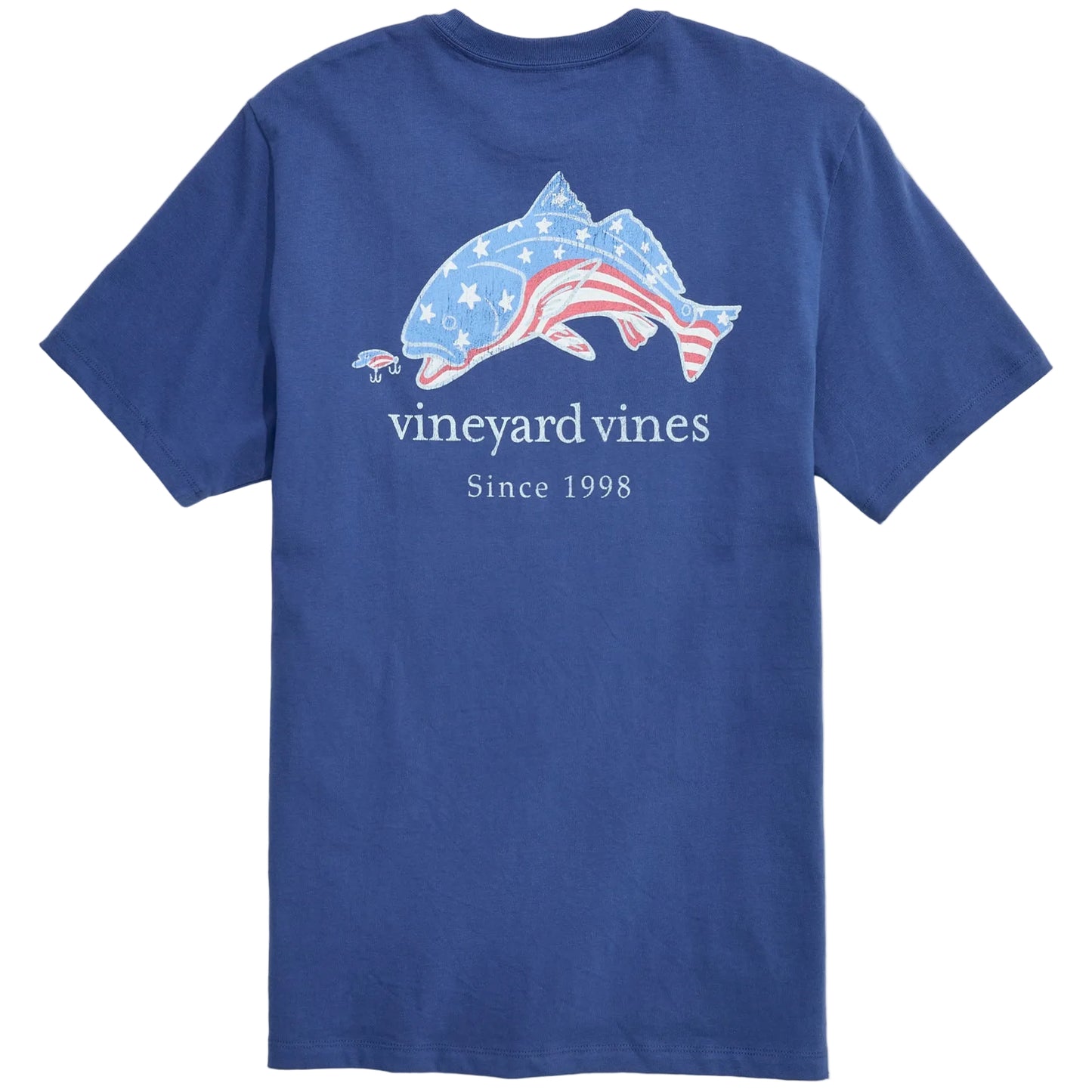 Vineyard Vines Moonshine Flag Red Fish Short-Sleeve Pocket Tee