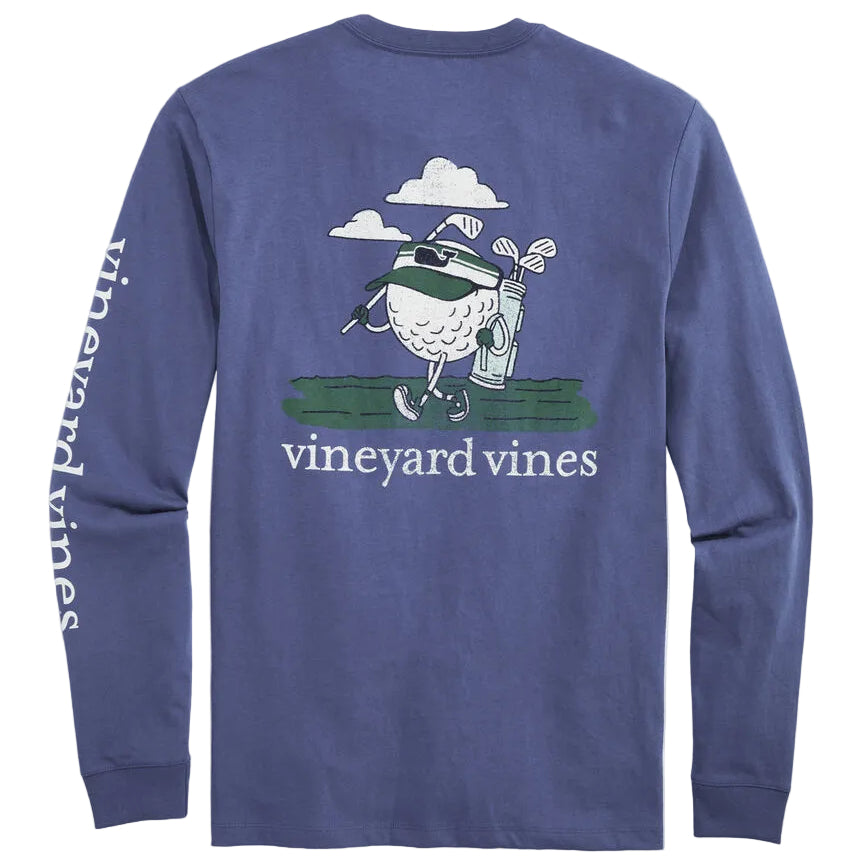 Vineyard Vines Moonshine Drive Fast and Putt Slow Long-Sleeve Pocket Tee