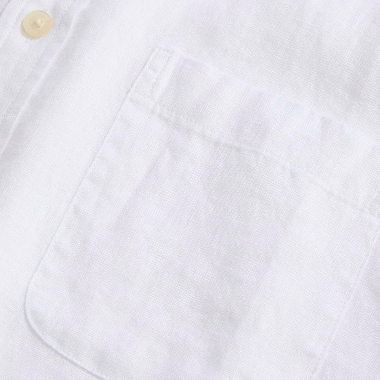 Vineyard Vines White Surfside Solid Linen Short-Sleeve Shirt