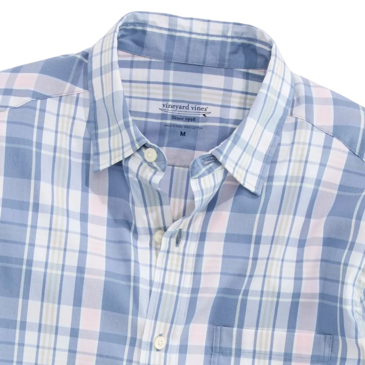Vineyard Vines Summer Evening Performance Beachcomber Plaid Backbay Shirt