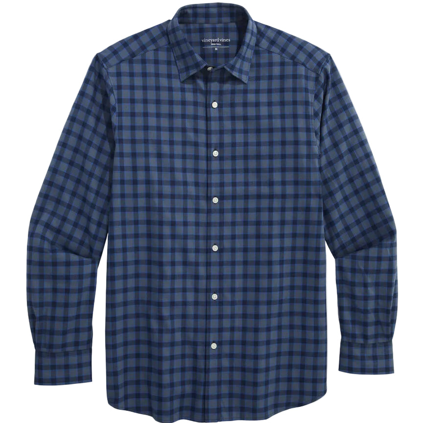 Vineyard Vines Blue Blazer Performance Tech Twill Plaid Shirt