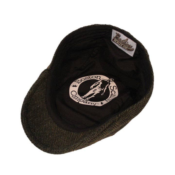 The Original Boston Scally Cap - Dark Olive Green Herringbone