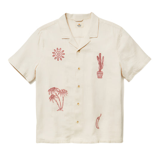 Marine Layer Natural Embroidered Resort Shirt