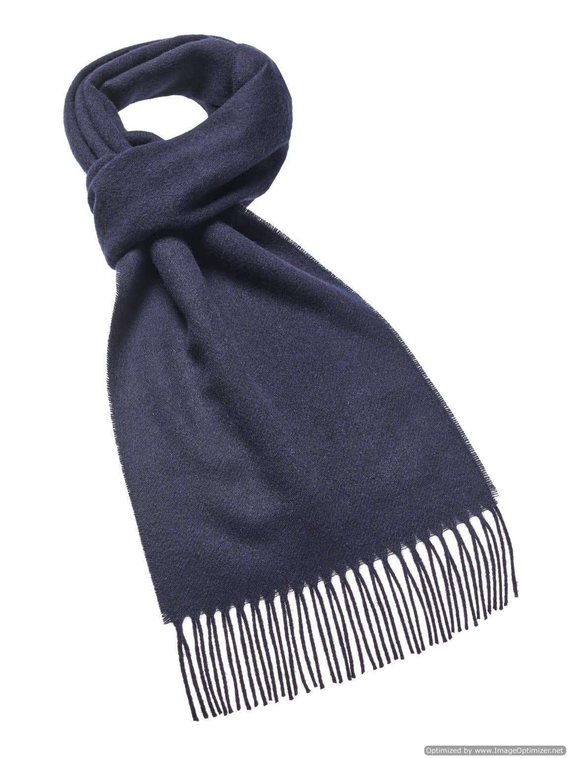 Luxury Merino Lambswool Scarf in Navy