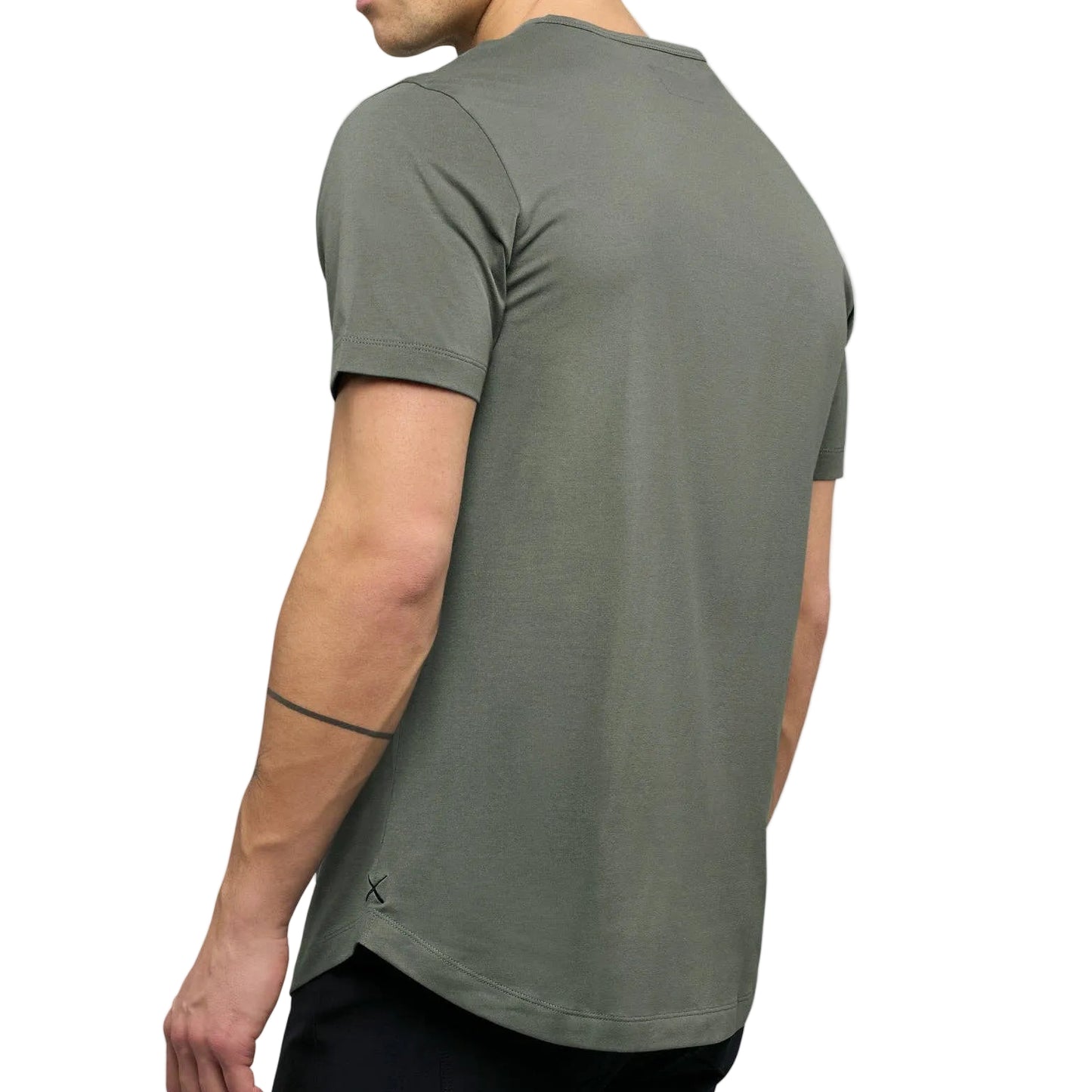 Cuts Clothing Gunmetal Signature-Fit PYCA Pro AO Henley Curve-Hem Tee