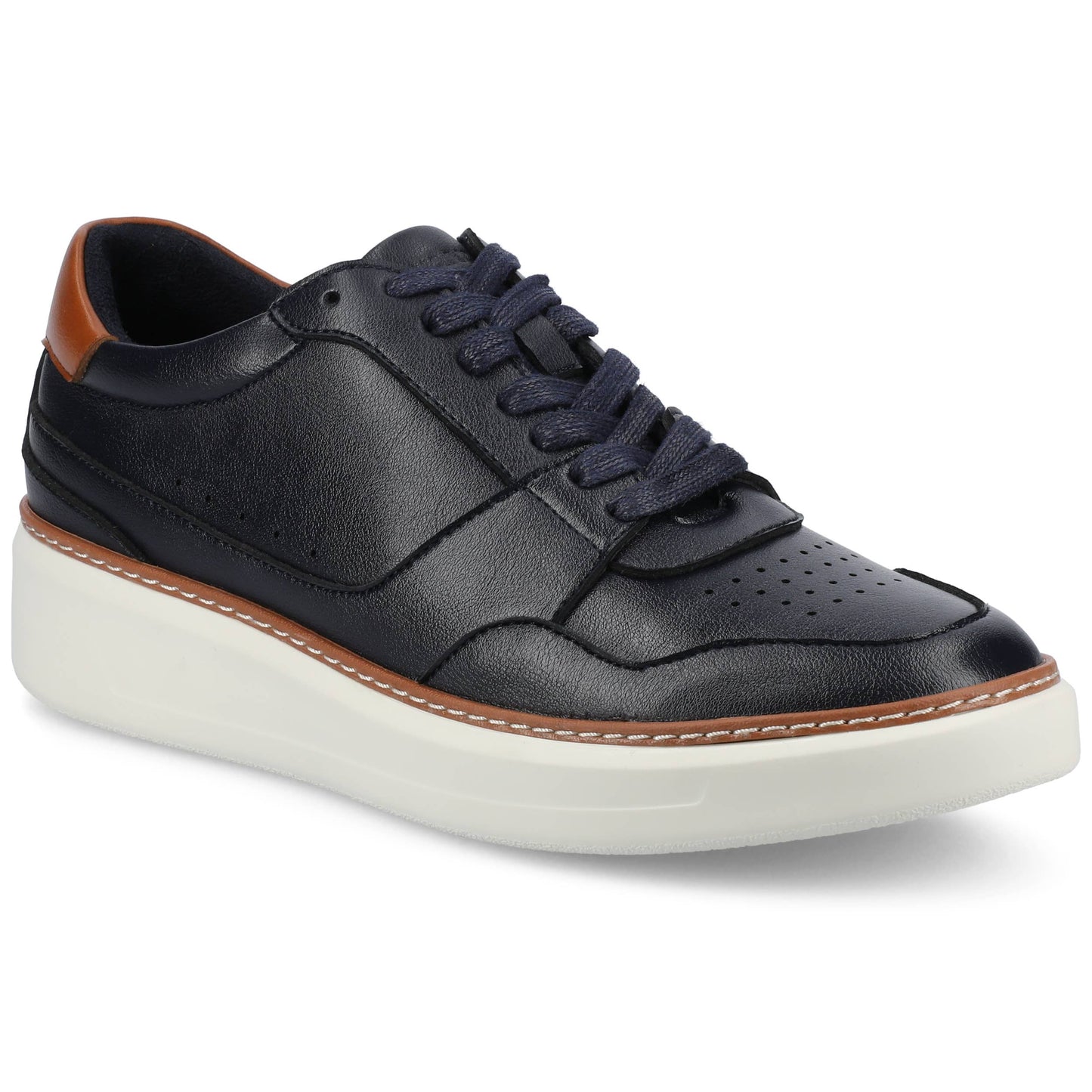 Vance Navy Hustle Perforated Low Top Court Sneaker