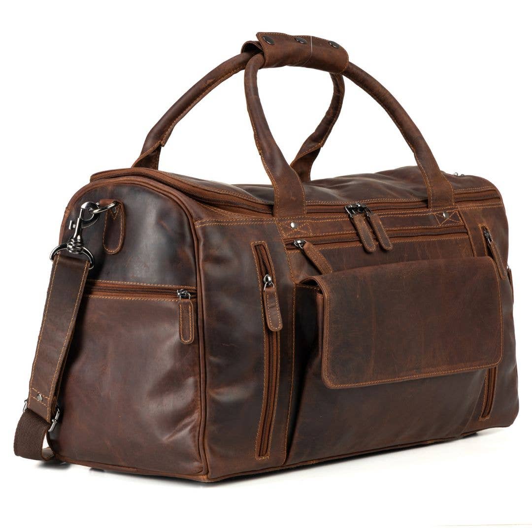 Leather Travel Bag Large - Casual Vintage Look - GW12790