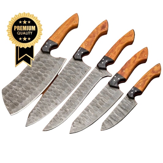 Handmade 5 Piece Chef Knife Gift Set