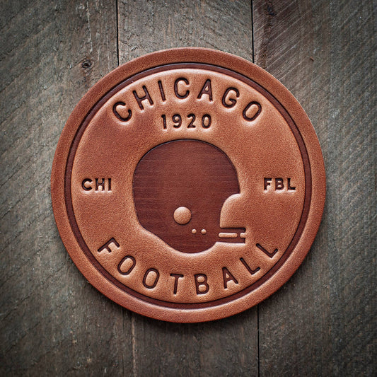 Chicago Football Leather Coaster