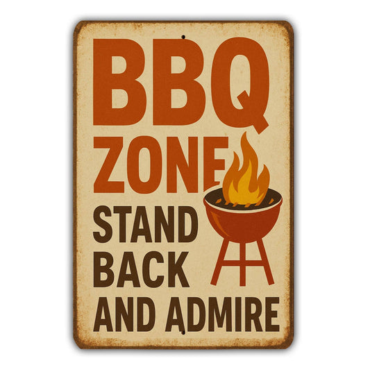 BBQ Zone Metal Sign
