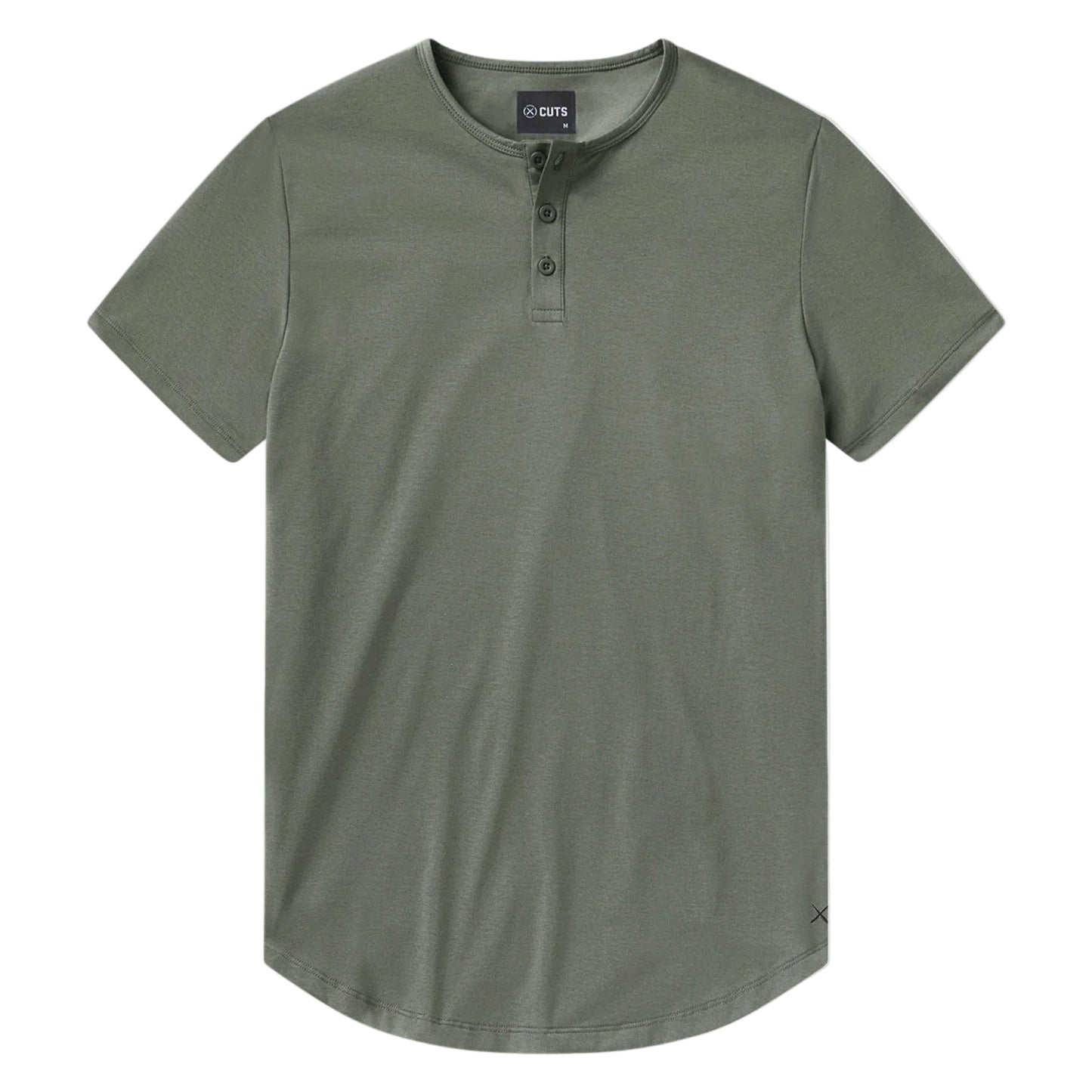 Cuts Clothing Gunmetal Signature-Fit PYCA Pro AO Henley Curve-Hem Tee