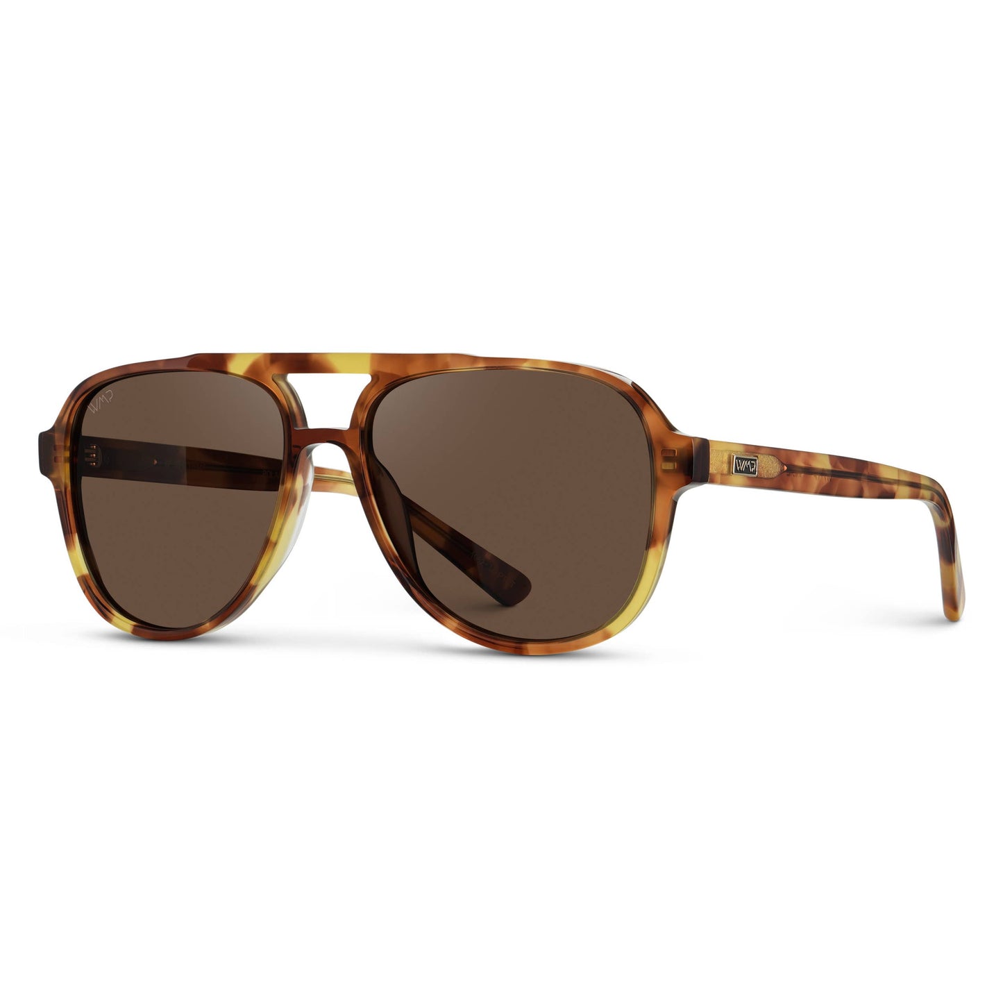 WMP Indie Honeycomb Tortoise Indie Aviator Sunglasses