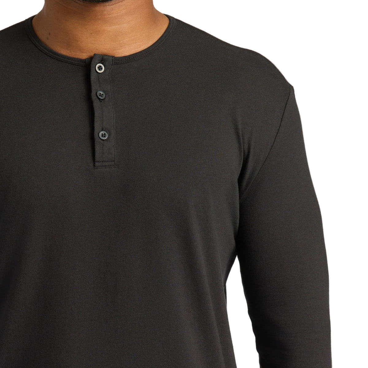 True Classic Black Classic Long Sleeve Henley