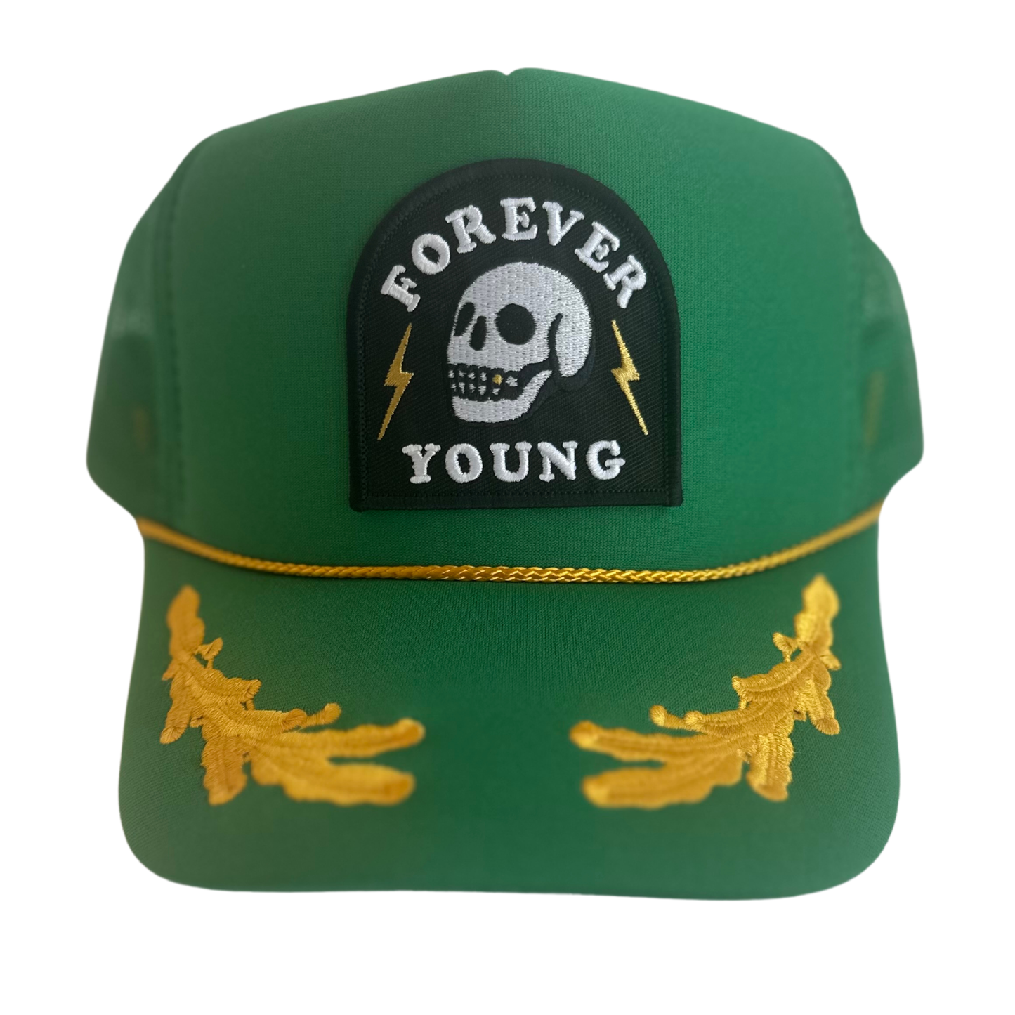 Forever Young Captain Patch Trucker Hat