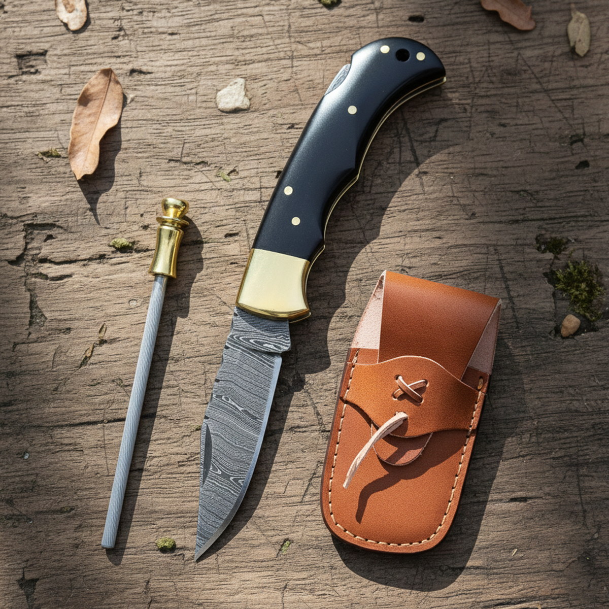 6.5" Handmade Damascus Folding Knife