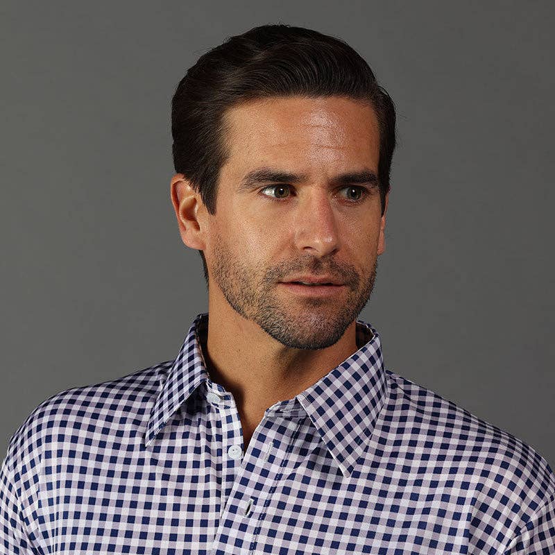 The Original Dress Collar Polo™ Navy Gingham