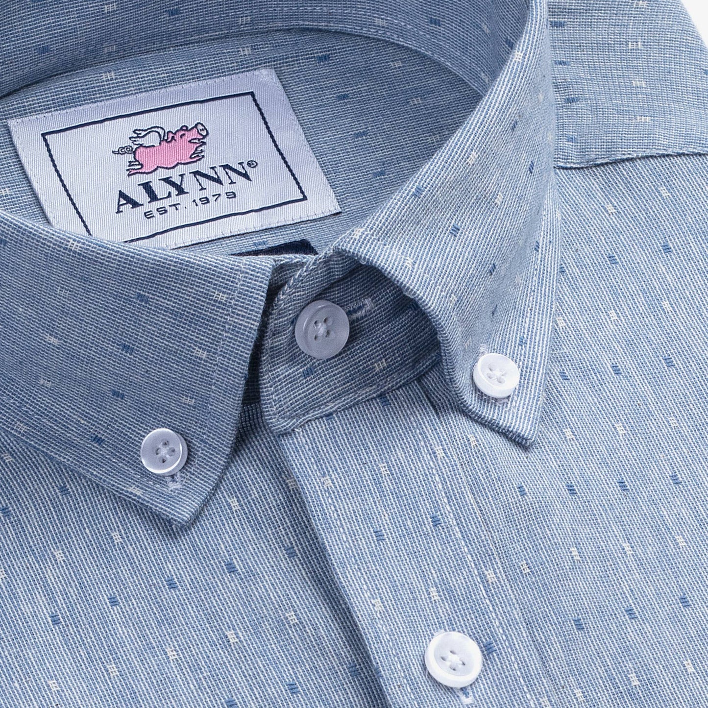 Alynn Mason Blue Untuckable Casual Fit Dress Shirt