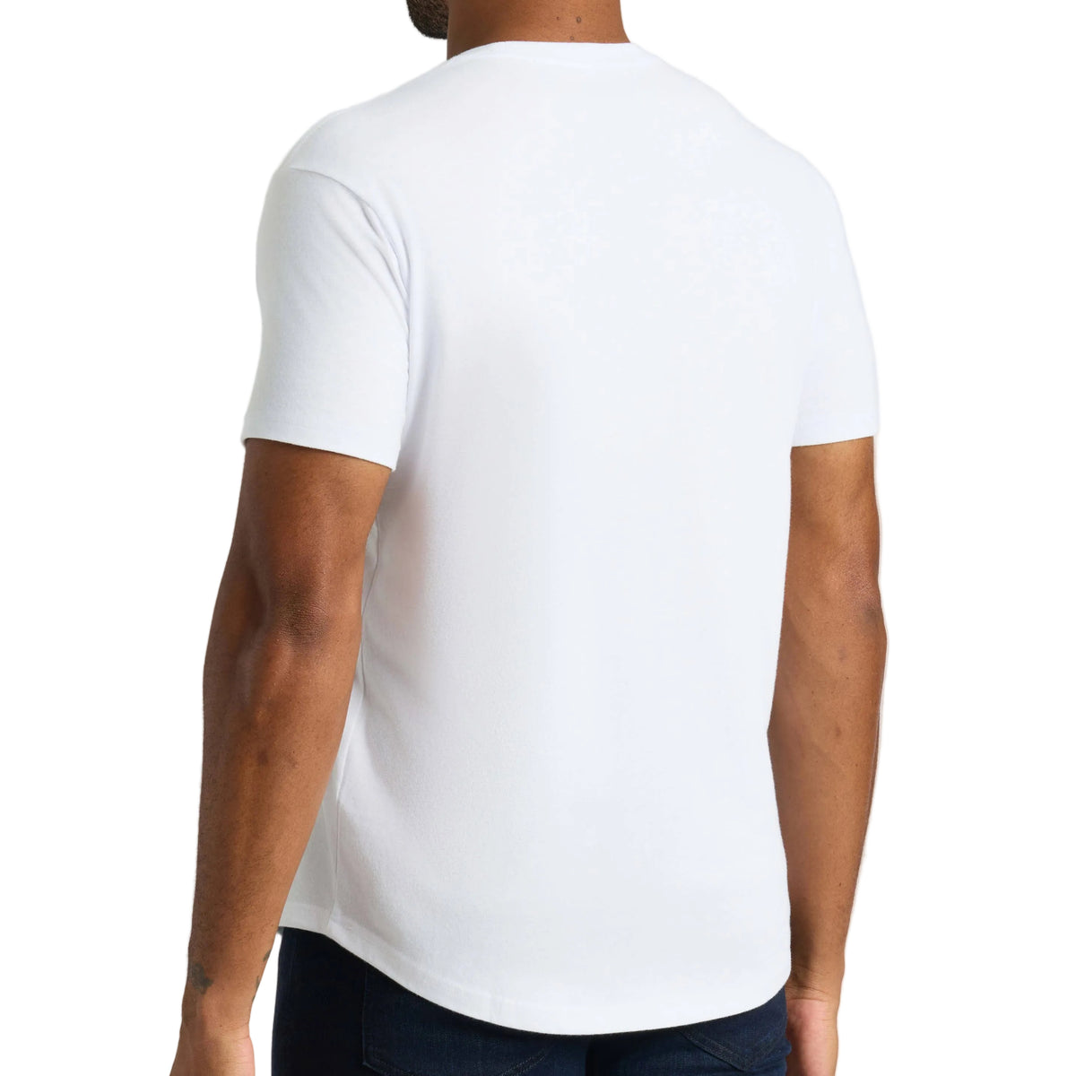 True Classic White Classic Curved Hem Crew Neck Tee