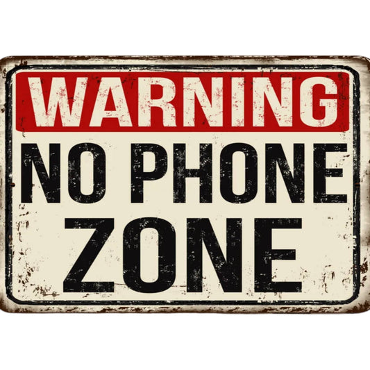 Warning No Phone Zone Metal Sign