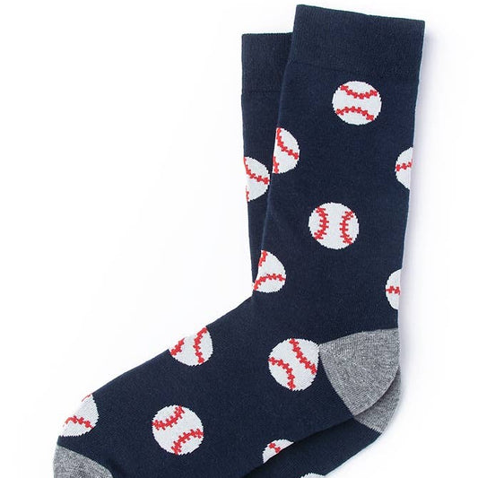 Navy Blue Baseball Cotton Sock