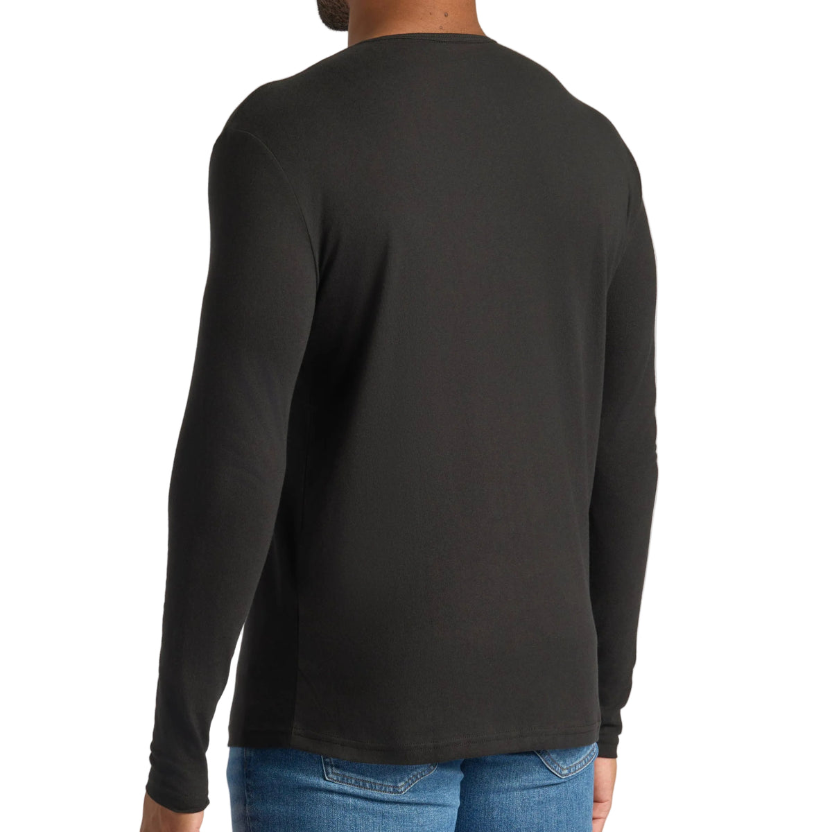 True Classic Black Classic Long Sleeve Henley