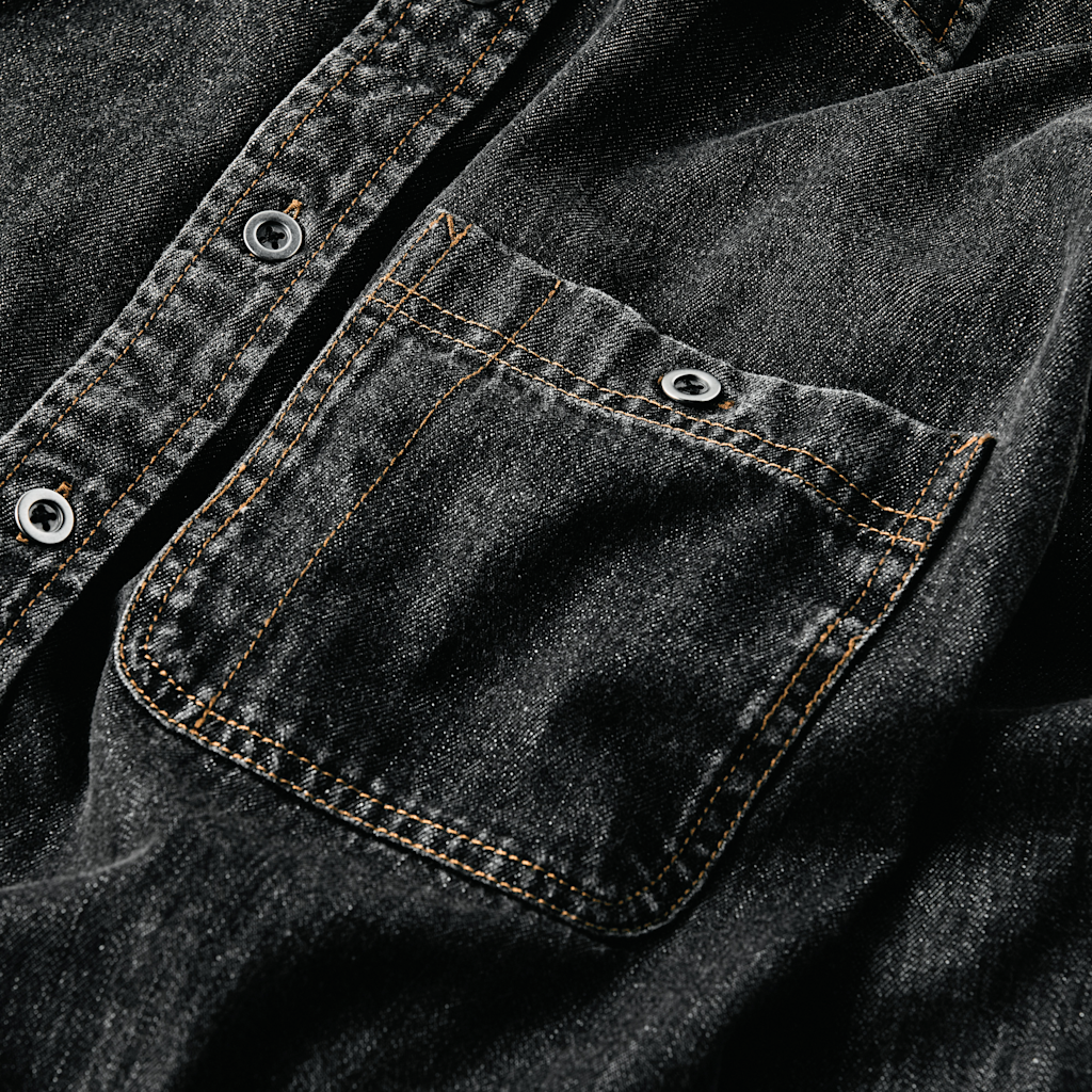 Foundry Washed Black Denim Shirt