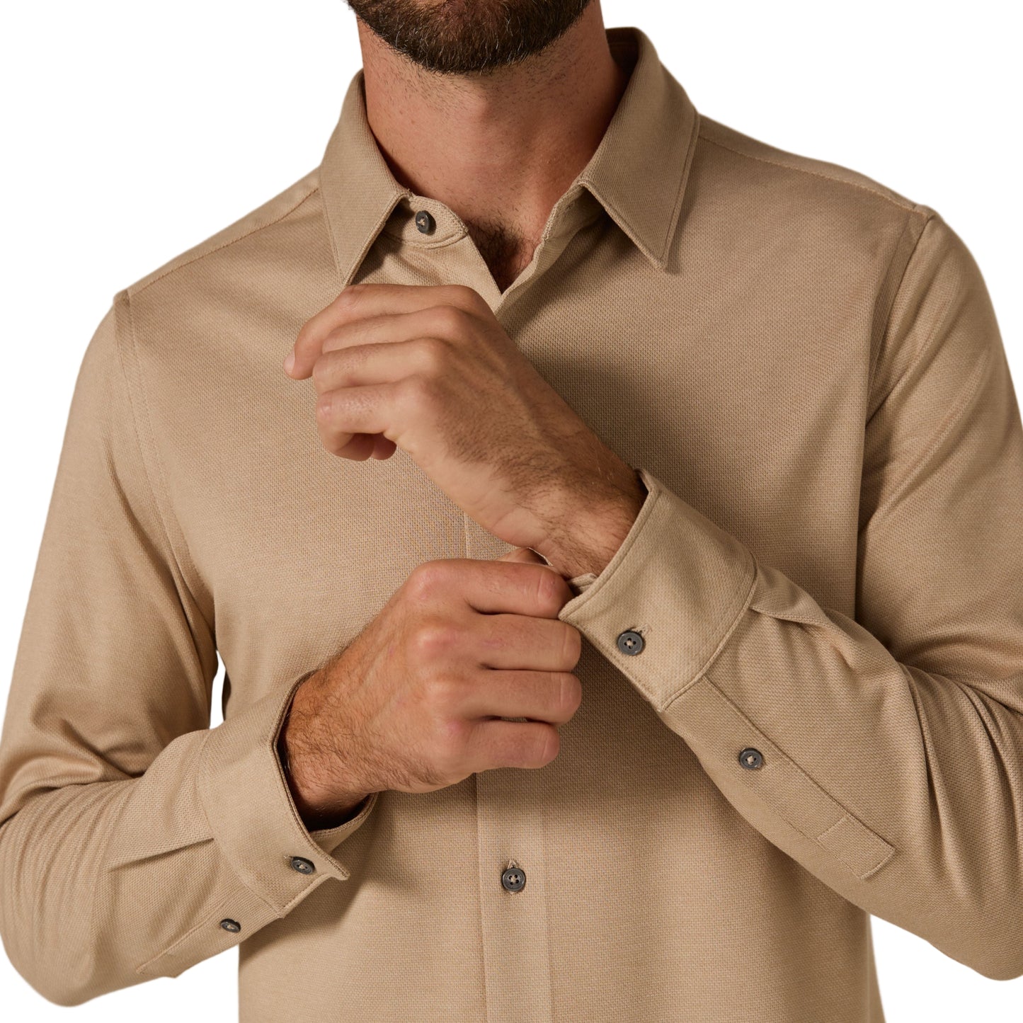 7 Diamonds Tan Bowery Long Sleeve Shirt