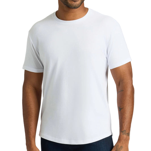 True Classic White Classic Curved Hem Crew Neck Tee